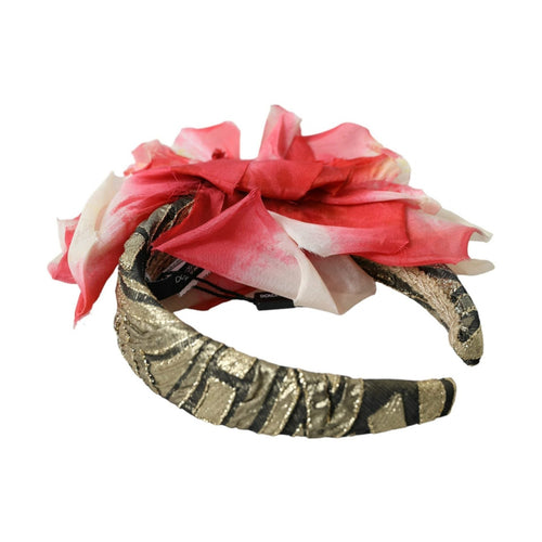 Dolce & Gabbana Multicolor Floral Applique Silk Women Headband Diadem