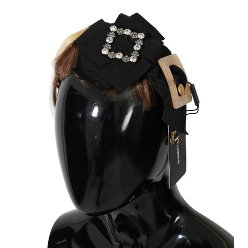 Dolce & Gabbana Clear Crystal Brown Hair Headband
