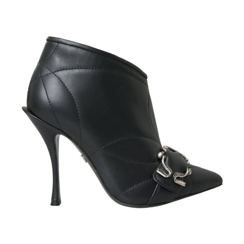 Dolce & Gabbana Black Devotion Quilted Buckled Boots Shoes