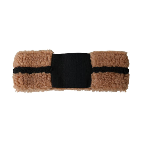 Dolce & Gabbana Brown Black Fleece Wool Head Band Hat Men