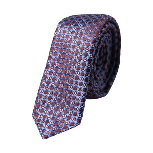 Dolce & Gabbana Blue Purple Patterned Silk Adjustable Men Tie