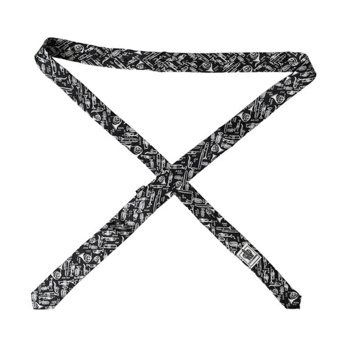 Dolce & Gabbana Black Trumpet Print Silk Adjustable Tie