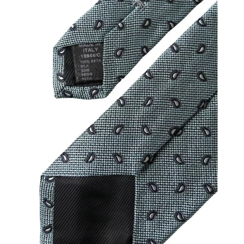 Dolce & Gabbana Green 100% Silk Patterned Adjustable Men Tie