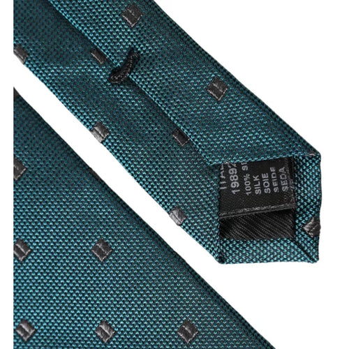 Dolce & Gabbana Green Patterned Silk Adjustable Men Tie