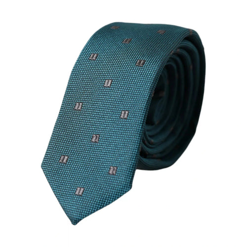 Dolce & Gabbana Green Patterned Silk Adjustable Men Tie