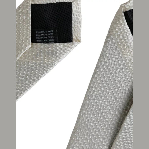 Dolce & Gabbana Off White 100% Silk Adjustable Necktie Men Tie