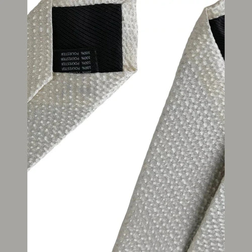 Dolce & Gabbana Off White 100% Silk Adjustable Necktie Men Tie