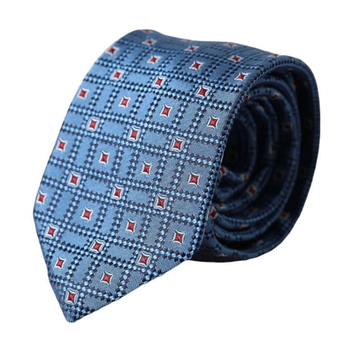 Dolce & Gabbana Blue Patterned 100% Silk Adjustable Men Tie