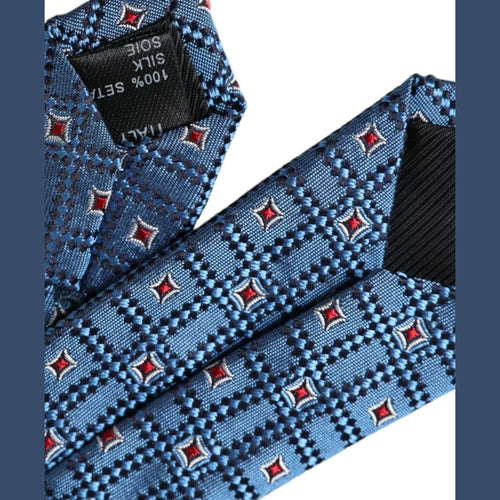 Dolce & Gabbana Blue Patterned 100% Silk Adjustable Men Tie
