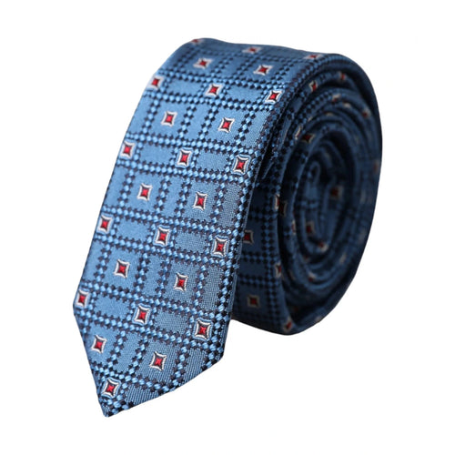 Dolce & Gabbana Blue Patterned 100% Silk Adjustable Men Tie