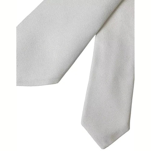 Dolce & Gabbana White Silk Classic Adjustable Men Tie