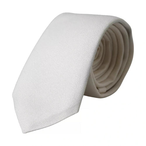 Dolce & Gabbana White Silk Classic Adjustable Men Tie