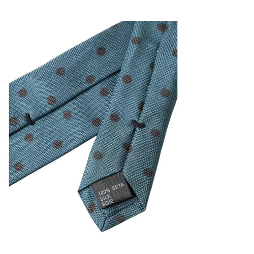 Dolce & Gabbana Green Black Polka Dot Silk Adjustable Men Tie