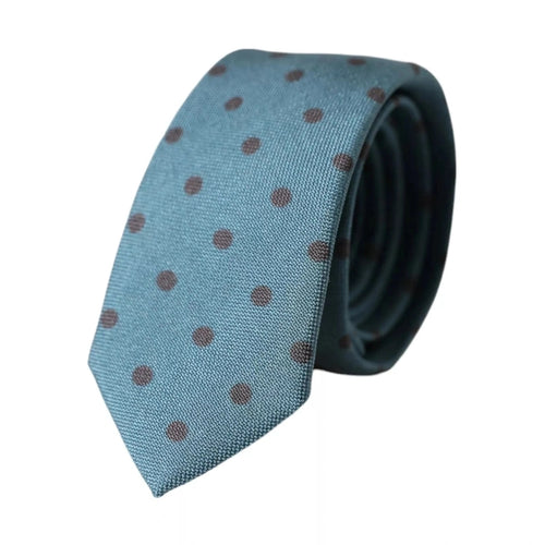 Dolce & Gabbana Green Black Polka Dot Silk Adjustable Men Tie