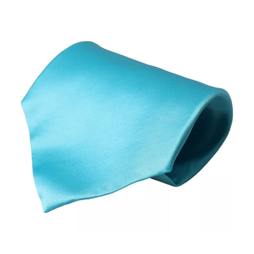 Dolce & Gabbana Light Blue Satin Silk Wide Adjustable Men Tie