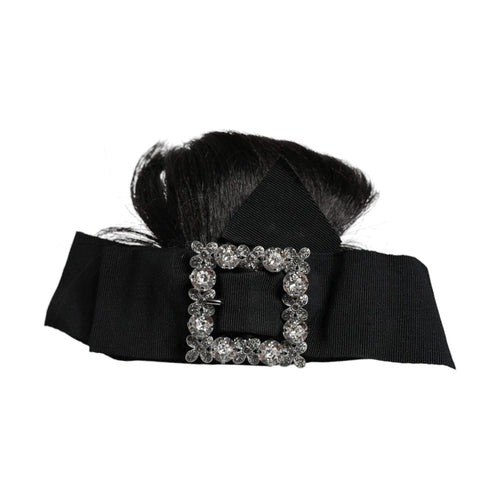Dolce & Gabbana Black Hair Parrucchiera Crystal Headband Diadem
