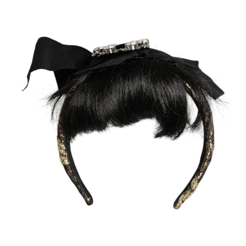 Dolce & Gabbana Black Hair Parrucchiera Crystal Headband Diadem