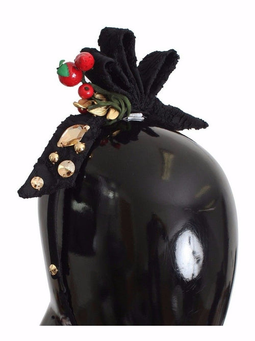 Dolce & Gabbana Diadem Headband Tiara Berry Fruit Crystal Bow Hair