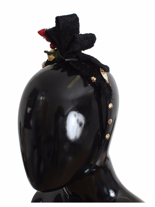 Dolce & Gabbana Diadem Headband Tiara Berry Fruit Crystal Bow Hair