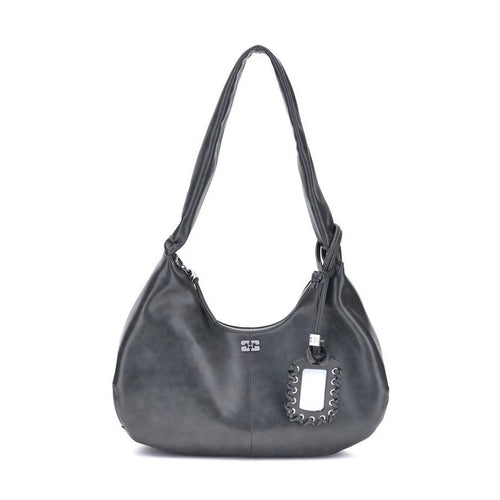 Ganni Black Lyocell Shoulder Bag