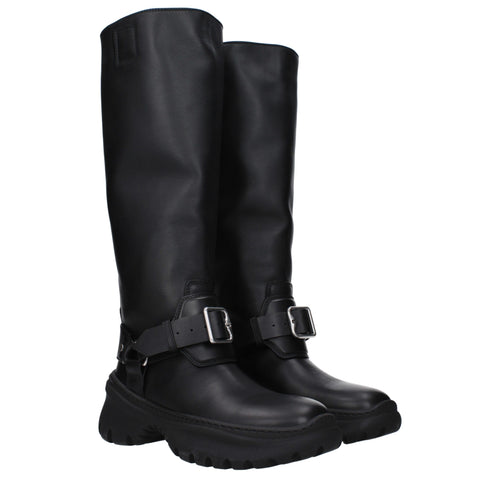 Burberry Black Leather Boots