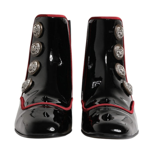 Dolce & Gabbana Black Jackie Buttoned Chelsea Boots Shoes