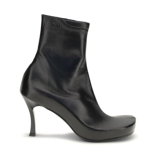 Balenciaga Black Calf Leather Bos Taurus Ankle Boots