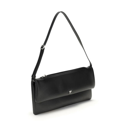 Courrèges Black Calf Leather Bos Taurus Shoulder Bag