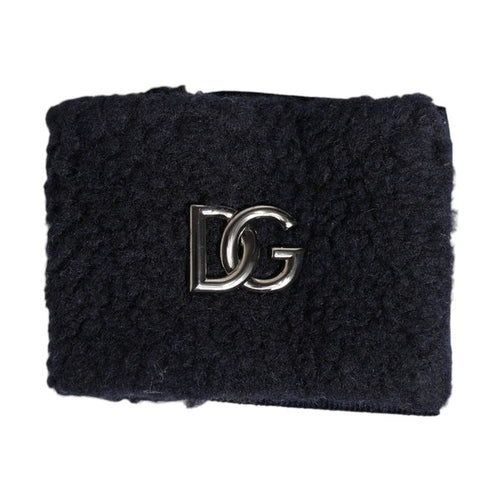 Dolce & Gabbana Black Polyester Logo Plaque Men One Size Wristband