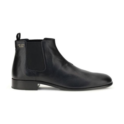 Prada Black Goatskin Ankle Boots