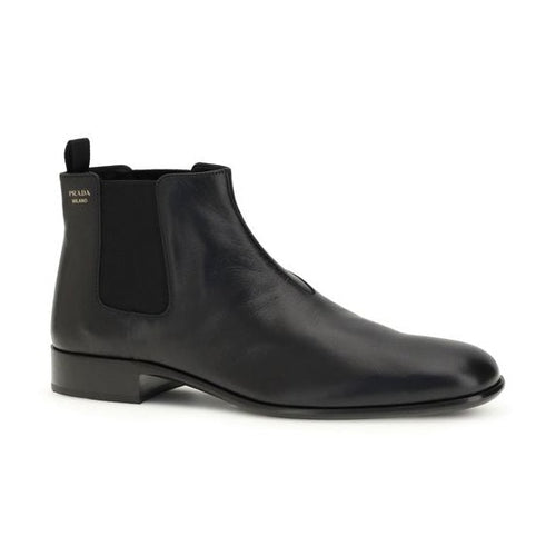 Prada Black Goatskin Ankle Boots