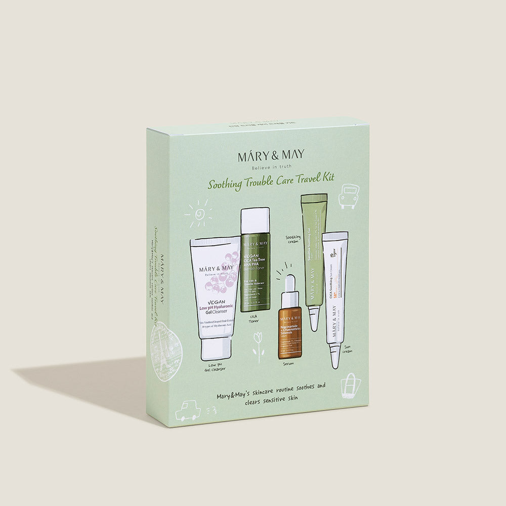 MARY & MAY Soothing Trouble Care Travel Kit (5pcs) - All Day Pretty Skincare SET mary&may