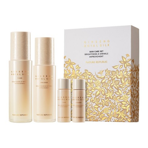 Nature Republic Ginseng Gold Silk Toner & Emulsion Set - All Day Pretty Skincare SET NATURE REPUBLIC