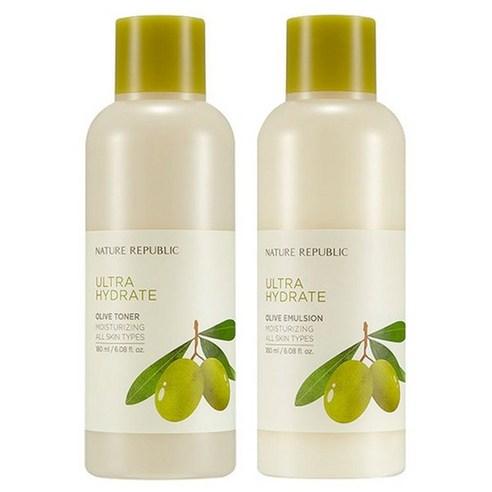 Nature Republic Ultra Hydrate OLIVE Toner 180ml & Emulsion 180ml SET - All Day Pretty Skincare SET NATURE REPUBLIC