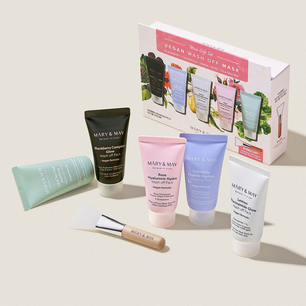 Mary & May: Vegan Wash Off Mask Mini Gift Set (30G X 5) – beauty & skincare essential for daily radiance