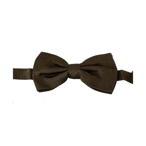 Dolce & Gabbana Brown Polka Dots Silk Adjustable Neck Papillon Men Bow Tie