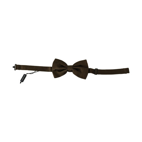 Dolce & Gabbana Brown Polka Dots Silk Adjustable Neck Papillon Men Bow Tie