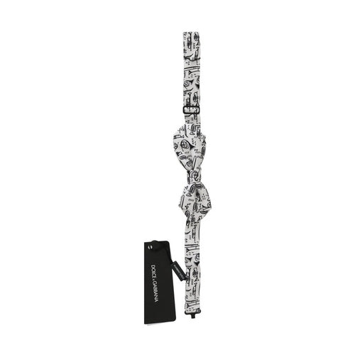 Dolce & Gabbana White Instruments Adjustable Neck Papillon Men Bow Tie