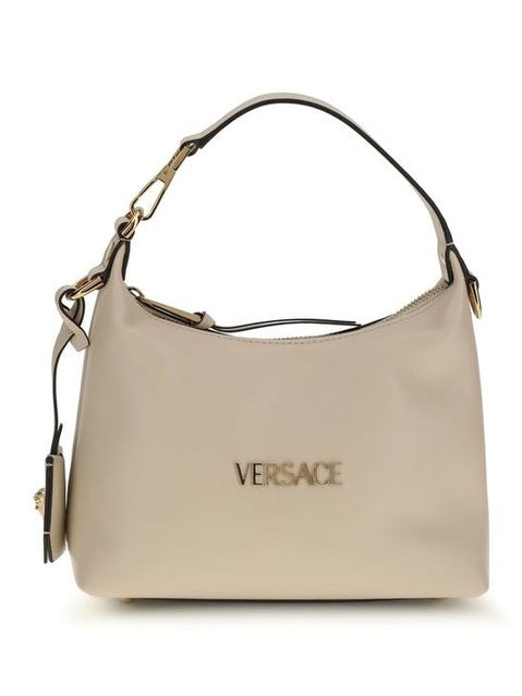 Versace Beige Calf Leather Bos Taurus Handbag