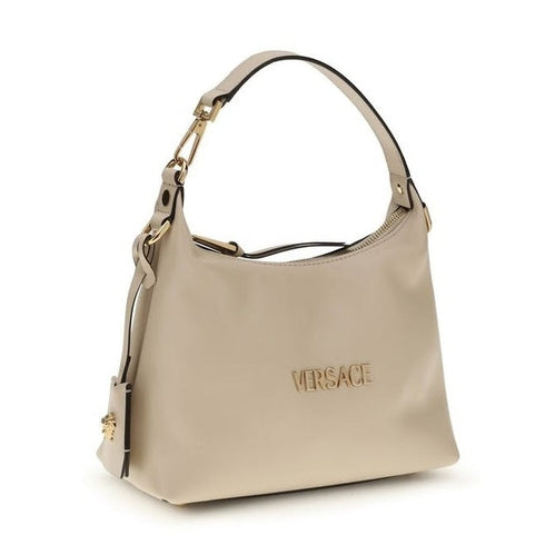 Versace Beige Calf Leather Bos Taurus Handbag