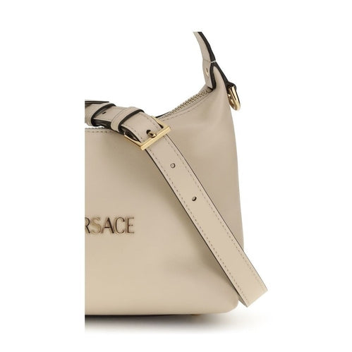 Versace Beige Calf Leather Bos Taurus Handbag
