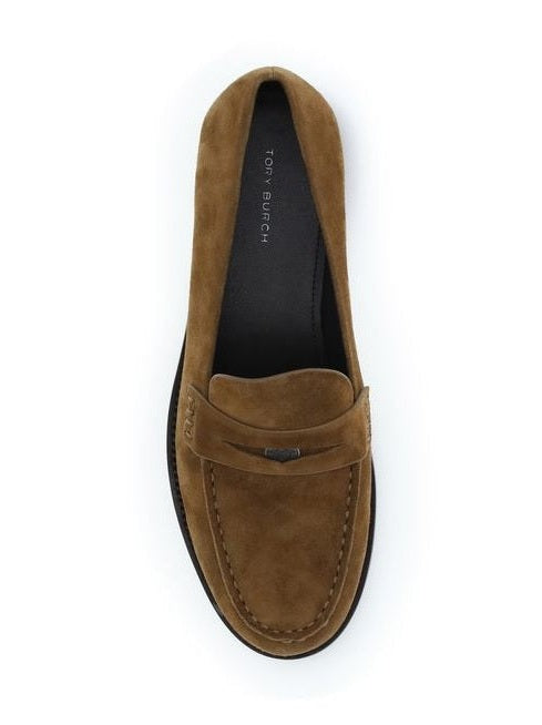 Tory Burch Beige Calf Leather Bos Taurus Slip-On Loafers