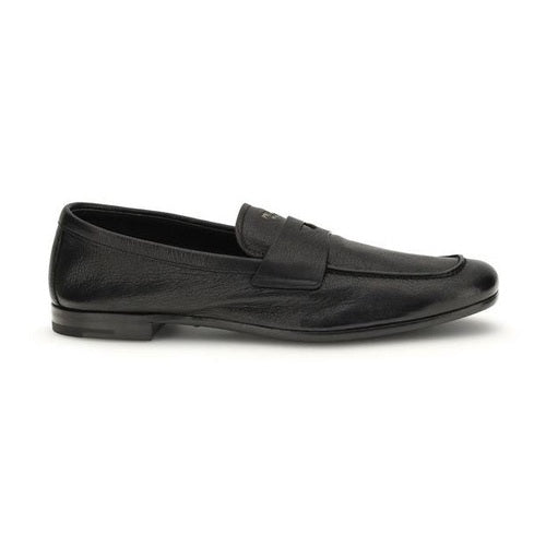 Prada Black Goatskin Slip-On Loafers