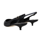 Dolce & Gabbana Black Leather Slingbacks Heels Pumps Shoes