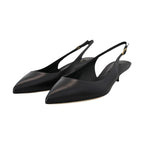 Dolce & Gabbana Black Leather Slingbacks Heels Pumps Shoes