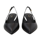 Dolce & Gabbana Black Leather Slingbacks Heels Pumps Shoes