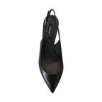 Dolce & Gabbana Black Leather Slingbacks Heels Pumps Shoes