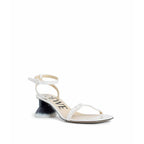 Loewe White Lamb Leather Stiletto Heel Sandals