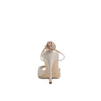 Manolo Blahnik Beige Silk Platform Sandals