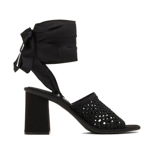 Miu Miu Black Fabric Strap-On Sandals
